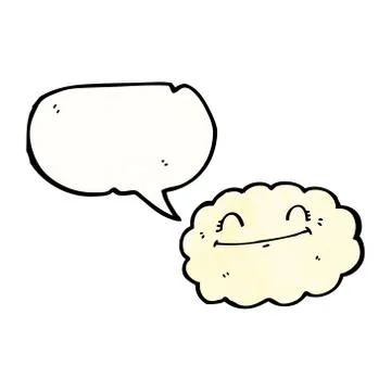 Happy cloud with speech bubble Illustrazione stock