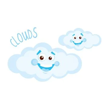 Happy clouds vector illustration Stock Illustration