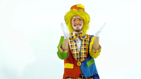 Happy clown clapping Stock-Footage 70285771