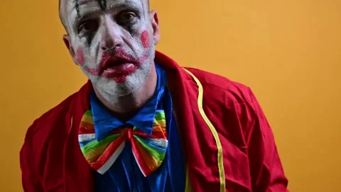 Happy clown making funny gestures. Video stock 295843892