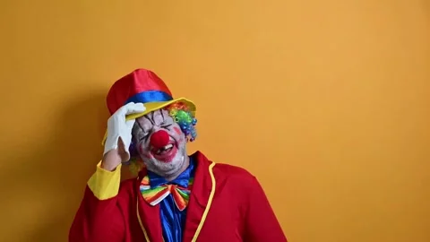 Happy clown making funny gestures. Video stock 295843893