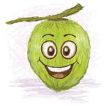 Happy coconut fruit Stock Illustration