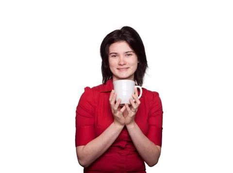 Happy coffee drinker Stock Photos