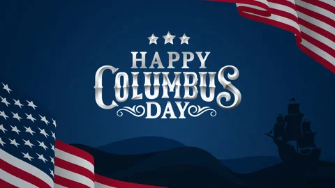 Happy columbus day animation 動画素材 345539816