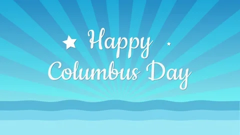Happy Columbus Day Animation write on Stock Footage 212834738