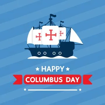 Happy columbus day. Stock Illustration