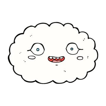 Happy comic cartoon cloud Stock Illustration