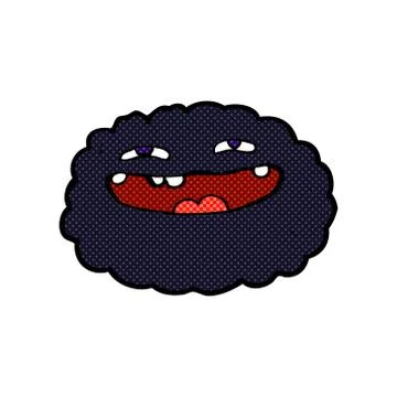 Happy comic cartoon cloud イラスト素材