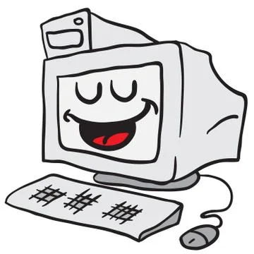 Happy computer Stock-Illustration
