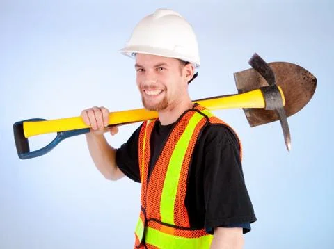 Happy construction worker Foto stock