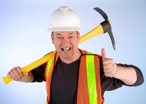 Happy construction worker Stock Photos