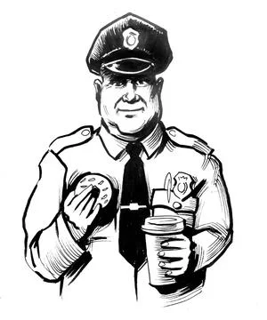 Happy cop Stock Illustration
