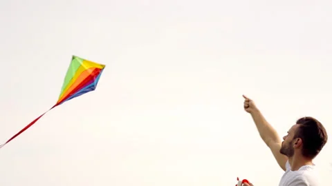 Happy couple and kite. Stock Footage 102458686