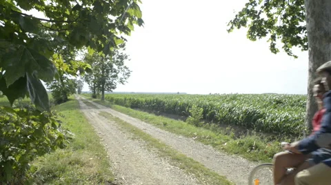Happy couple biking Stock Footage 40758890