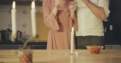 Happy couple dancing in kitchen Stock Footage 114121601