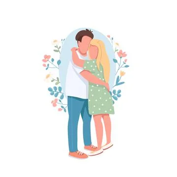Happy couple flat concept vector illustration Ilustração Stock