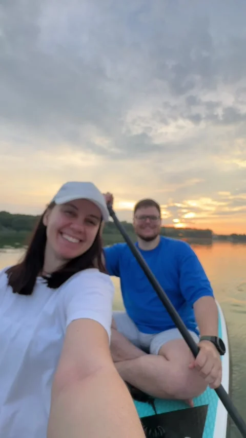Happy couple having date on the supboard Stock Footage 251864309