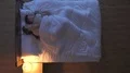 The happy couple hug in the bed. night time. view from above 4k or 4k+ Resolution