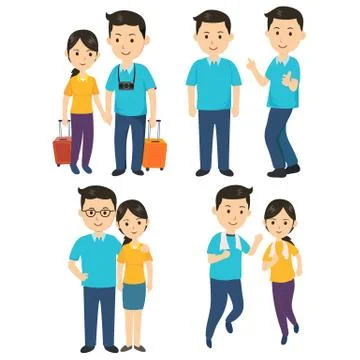 Happy couple Stock Illustration