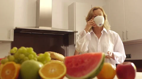 Happy couple in kitchen together. Stock Footage 43658299