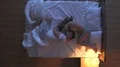 The happy couple lay in the bed. night time. view from above 4k or 4k+ Resolution