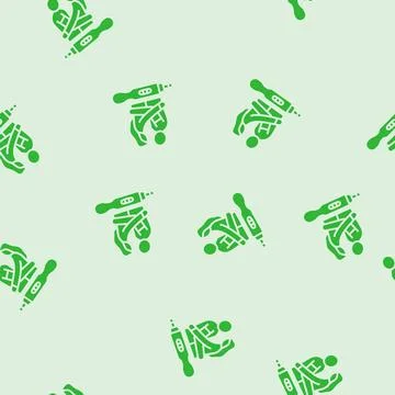 Happy couple looking positive test glyph seamless pattern Ilustração Stock