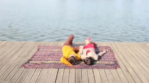 Happy couple in love and in the rays of the sunset Stock Footage 44912370