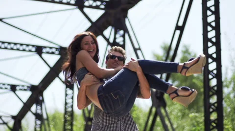 Happy couple in love Stock Footage 34479509