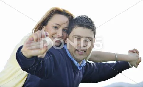 Happy couple outdoor Stock Photos