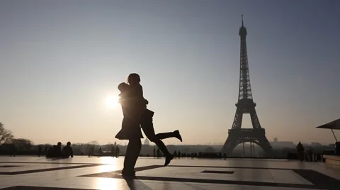 Happy couple in Paris Stock Footage 59755472