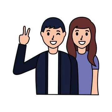 Happy couple posing Ilustración de archivo