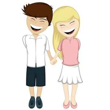 A happy couple smiling Stock Illustration