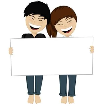 Happy couple smiling Stock Illustration