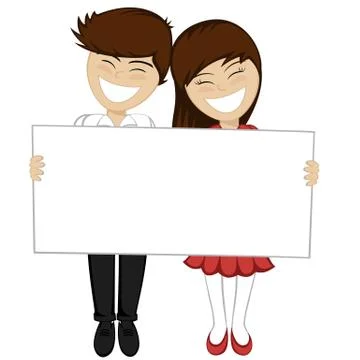 A happy couple smiling Stock Illustration
