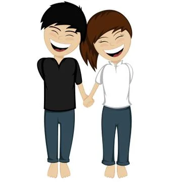 A happy couple smiling Stock Illustration
