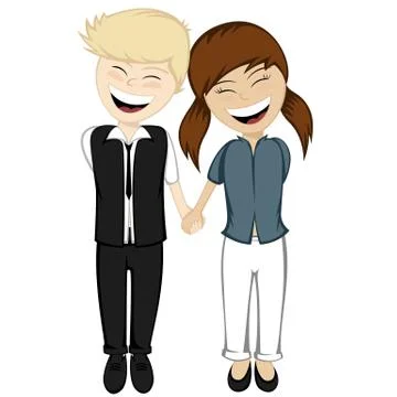 A happy couple smiling Stock Illustration