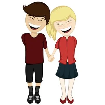 A happy couple smiling Stock Illustration