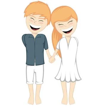A happy couple smiling Stock Illustration