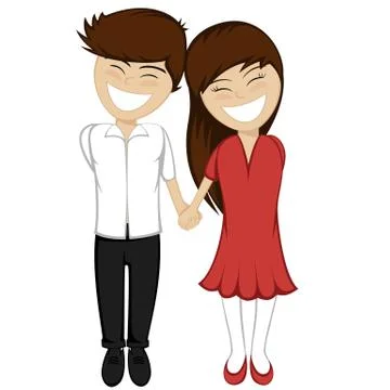 A happy couple smiling Stock Illustration