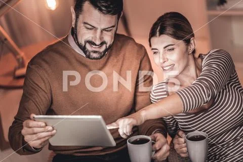 Happy couple spending an evening together Stock Photos