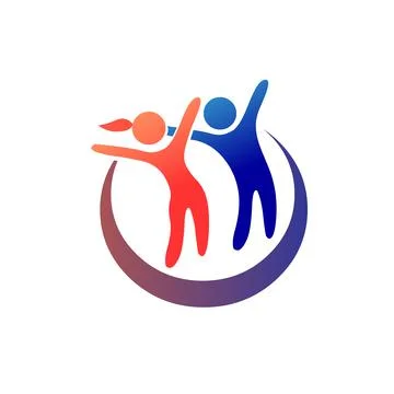 Happy couples logo icon Stock Illustration