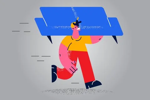 Happy courier deliver sofa to client Stock Illustration