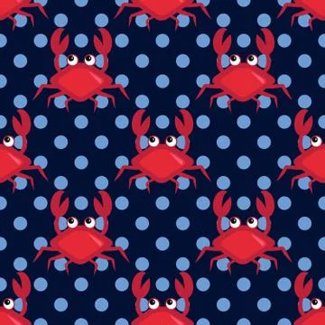 Happy crabs pattern Illustrazione stock