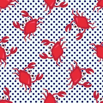 Happy crabs pattern Illustrazione stock