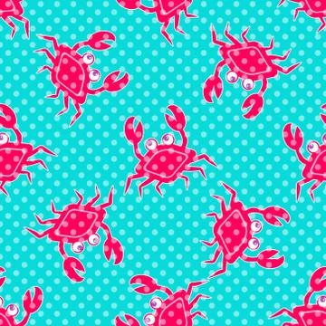 Happy crabs pattern Stock Illustration