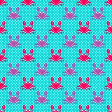 Happy crabs pattern Stock Illustration