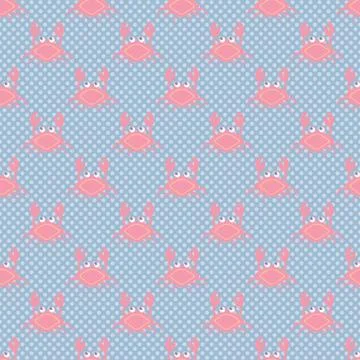 Happy crabs pattern Stock Illustration