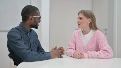 Happy Creative People Talking while Sitting in Meeting Stock-Footage 309507163