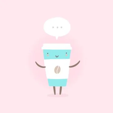 Happy cup to go. Stock Illustration