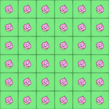 Happy cupcake pattern Stock Illustration